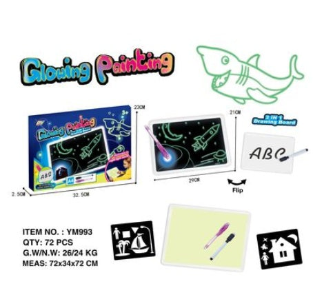 Juguete educativo almohadilla de dibujo 3D Magic 8 efectos de luz rompecabezas tablero Sketchpad