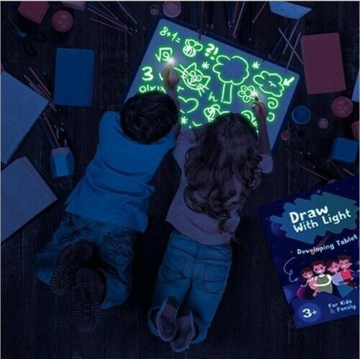 Juguete educativo almohadilla de dibujo 3D Magic 8 efectos de luz rompecabezas tablero Sketchpad