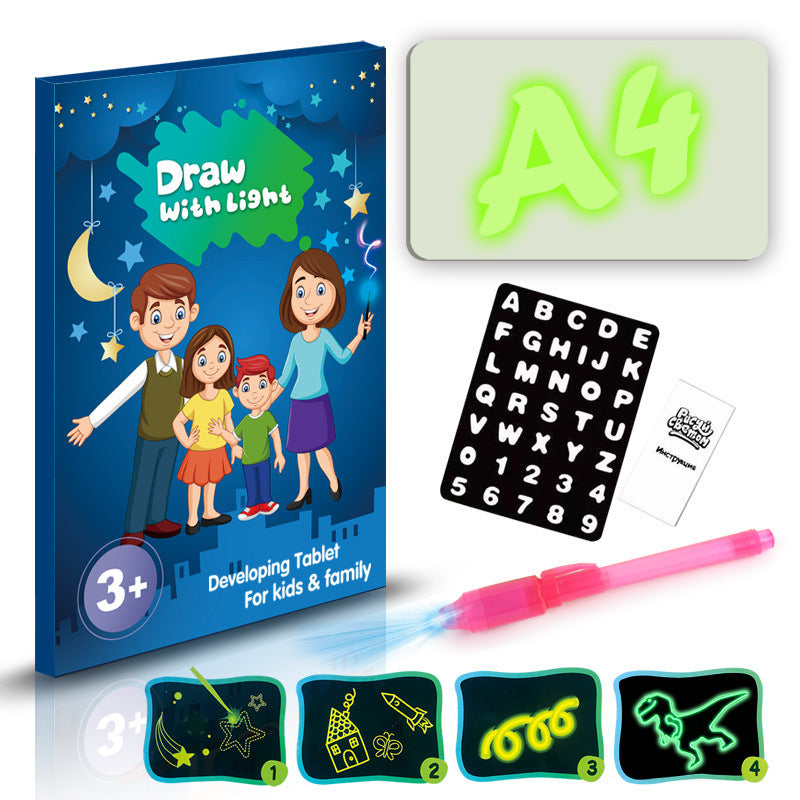 Juguete educativo almohadilla de dibujo 3D Magic 8 efectos de luz rompecabezas tablero Sketchpad