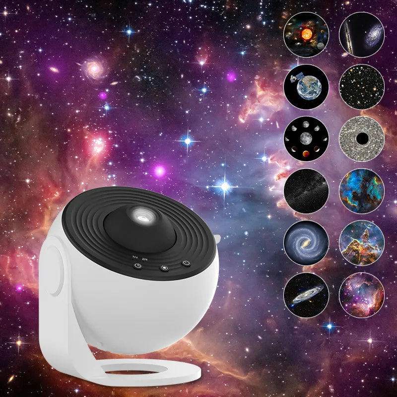 Proyector de luz nocturna con forma de galaxia, proyector de cielo estrellado con rotación de 360 grados, lámpara planetaria para dormitorio de niños