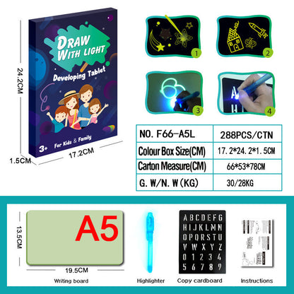 Juguete educativo almohadilla de dibujo 3D Magic 8 efectos de luz rompecabezas tablero Sketchpad