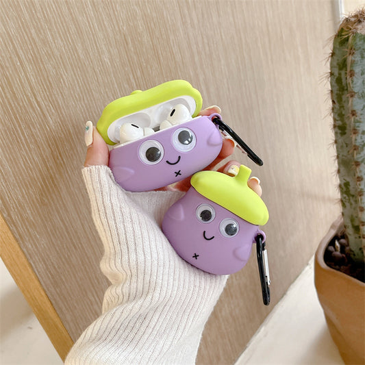 Funda protectora para auriculares con bonitos ojos de berenjena
