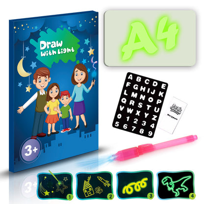 Juguete educativo almohadilla de dibujo 3D Magic 8 efectos de luz rompecabezas tablero Sketchpad