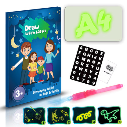 Juguete educativo almohadilla de dibujo 3D Magic 8 efectos de luz rompecabezas tablero Sketchpad