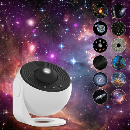 Proyector de luz nocturna con forma de galaxia, proyector de cielo estrellado con rotación de 360 grados, lámpara planetaria para dormitorio de niños